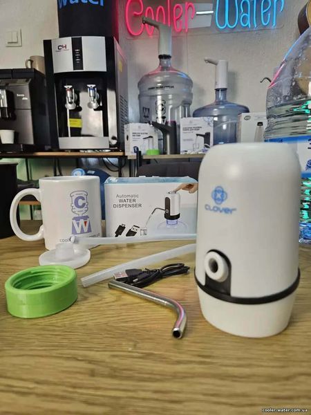 Помпа для воды электрическая Clover E10 с мощным напором для Бутыли 6л и 19л 3149 фото