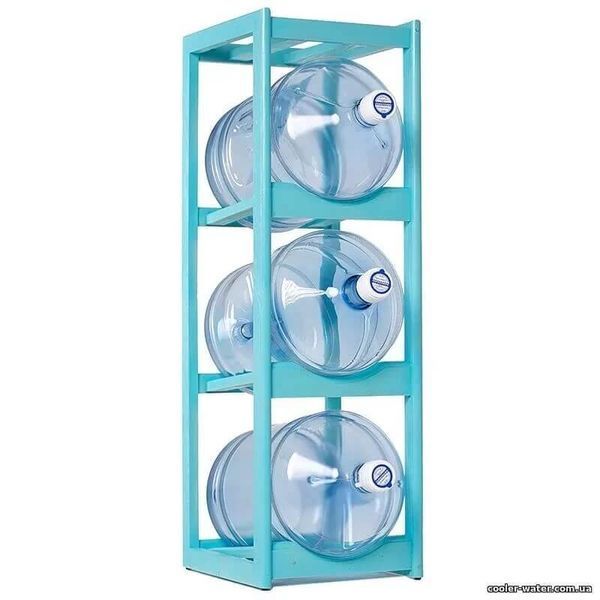 Wooden stand for 3 bottles Turquoise