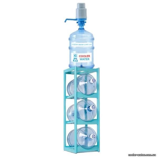 Wooden stand for 3 bottles Turquoise