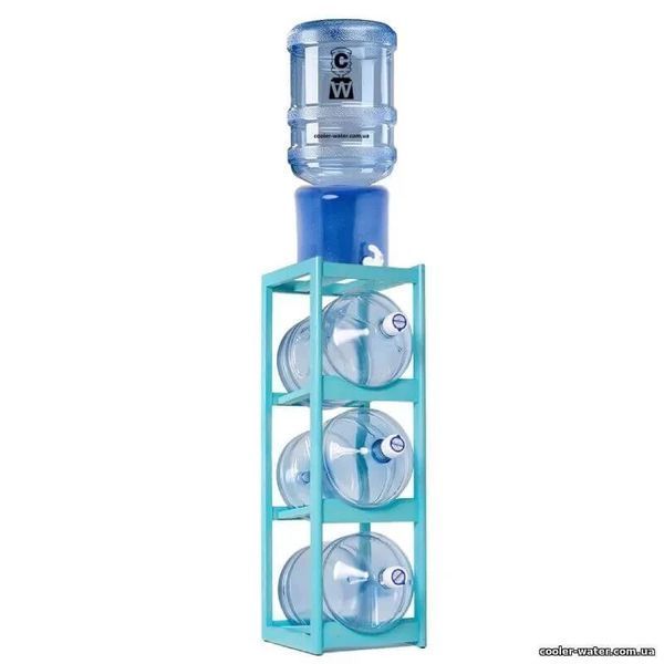 Wooden stand for 3 bottles Turquoise