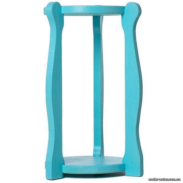 Stand wood round high Turquoise