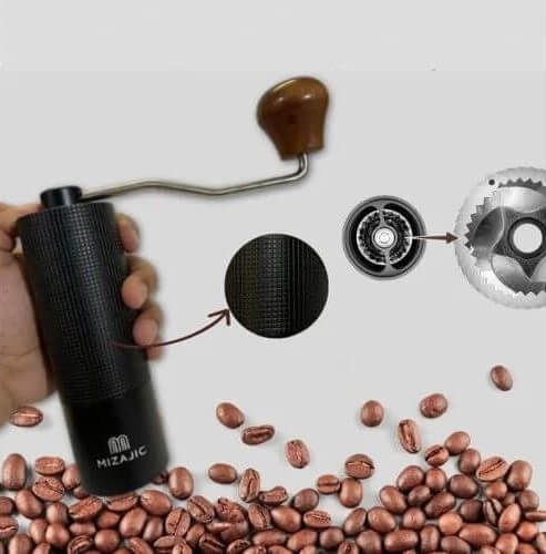 Manual coffee grinder with steel millstones and adjustable grinding degree ViO CM-02H, black