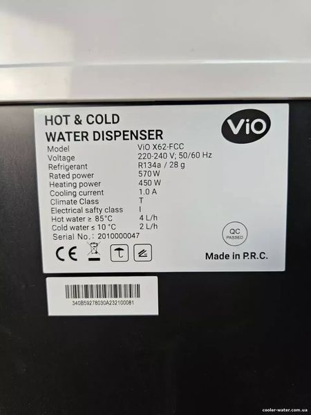 Кулер для води ViO X62-FCC White 2525 фото