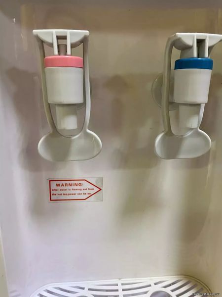 Set of taps (hot + cold) for water cooler with external thread